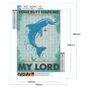 Retro Dolphin 30*40CM(Canvas) Full Square Drill Diamond Painting