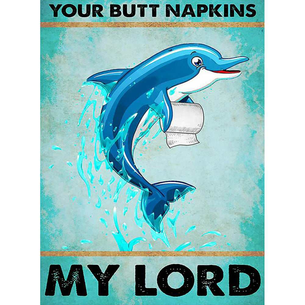 Retro Dolphin 30*40CM(Canvas) Full Square Drill Diamond Painting