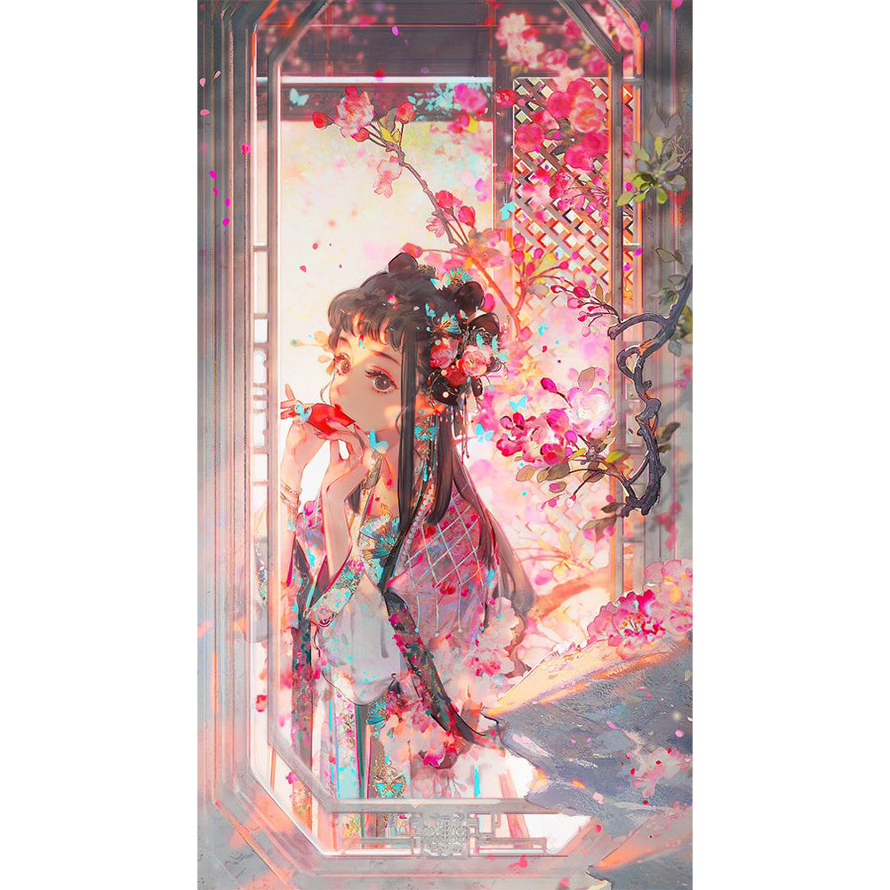Yishu - Ancient Beauty Girl - 50*90CM 11CT 3 Stamped Cross Stitch