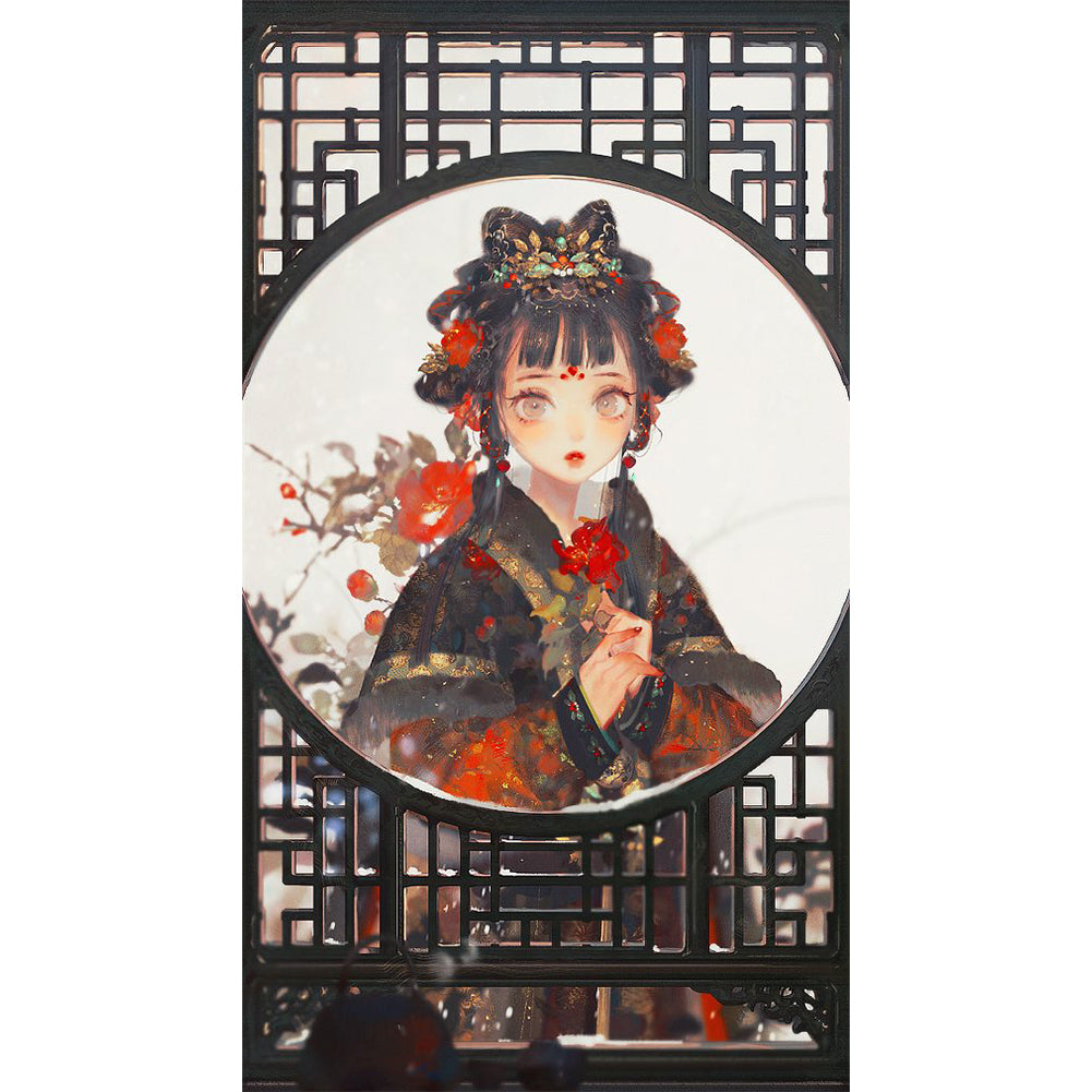 Yishu - Ancient Beauty Girl - 50*90CM 11CT 3 Stamped Cross Stitch