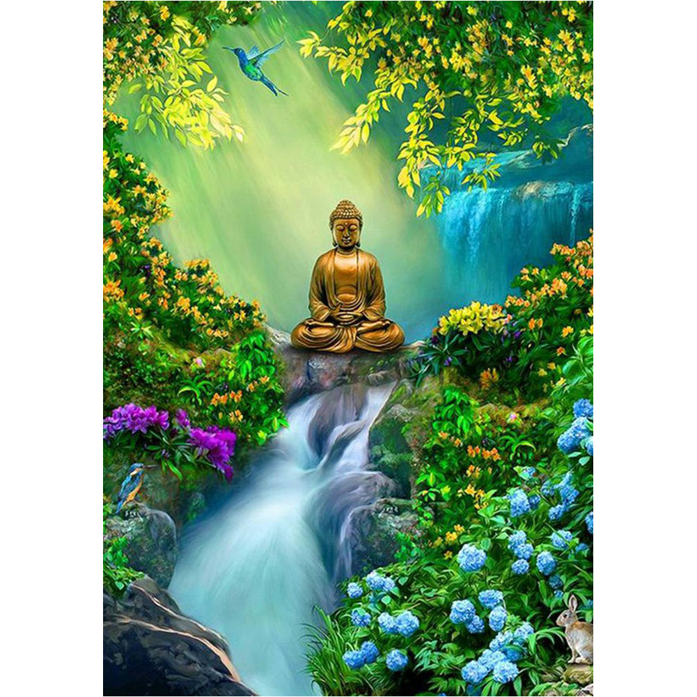 Buddha Statue 40*50CM(Canvas) Full Round Drill Diamond Painting