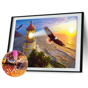 Seaside Lighthouse 50*40CM(Canvas) Full Round Drill Diamond Painting