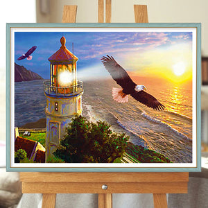 Seaside Lighthouse 50*40CM(Canvas) Full Round Drill Diamond Painting