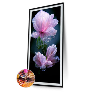 Water Drop Flowers 40*70CM(Canvas) Full Round Drill Diamond Painting