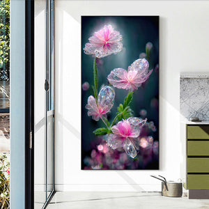 Water Drop Flowers 40*70CM(Canvas) Full Round Drill Diamond Painting