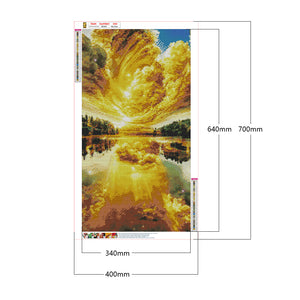 Golden Sky And Clouds 40*70CM(Canvas) Full Square Drill Diamond Painting