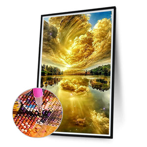 Golden Sky And Clouds 40*70CM(Canvas) Full Square Drill Diamond Painting