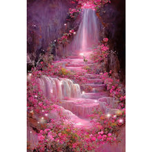 Load image into Gallery viewer, Pink Flower Waterfall 40*70CM(Canvas) Full Square Drill Diamond Painting
