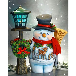 Christmas Snowman 30*40CM(Canvas) Full Round Drill Diamond Painting