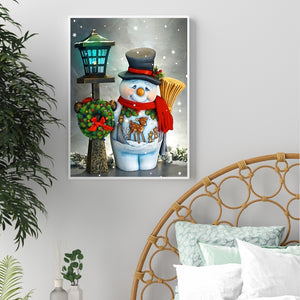 Christmas Snowman 30*40CM(Canvas) Full Round Drill Diamond Painting