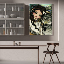 Load image into Gallery viewer, Wolf And Girl 30*40CM(Canvas) Full Round Drill Diamond Painting
