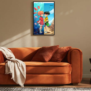 Ponyo On The Cliff 30*50CM(Canvas) Full Round Drill Diamond Painting