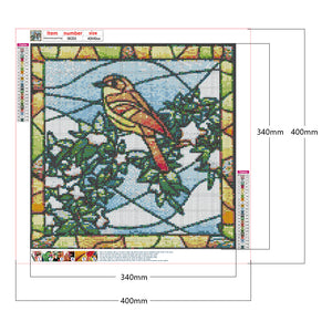 Framed Bird Embroidery 40*40CM(Canvas) Full Square Drill Diamond Painting