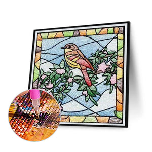 Framed Bird Embroidery 40*40CM(Canvas) Full Square Drill Diamond Painting