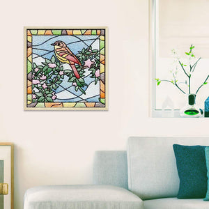 Framed Bird Embroidery 40*40CM(Canvas) Full Square Drill Diamond Painting