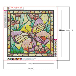 Framed Butterfly Embroidery 40*40CM(Canvas) Full Square Drill Diamond Painting