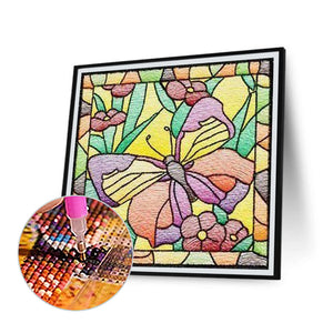 Framed Butterfly Embroidery 40*40CM(Canvas) Full Square Drill Diamond Painting