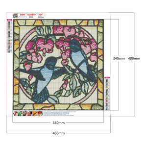 Framed Bird Embroidery 40*40CM(Canvas) Full Square Drill Diamond Painting