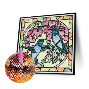 Framed Bird Embroidery 40*40CM(Canvas) Full Square Drill Diamond Painting