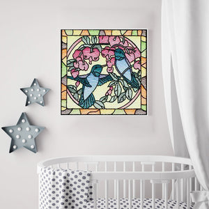 Framed Bird Embroidery 40*40CM(Canvas) Full Square Drill Diamond Painting