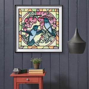Framed Bird Embroidery 40*40CM(Canvas) Full Square Drill Diamond Painting
