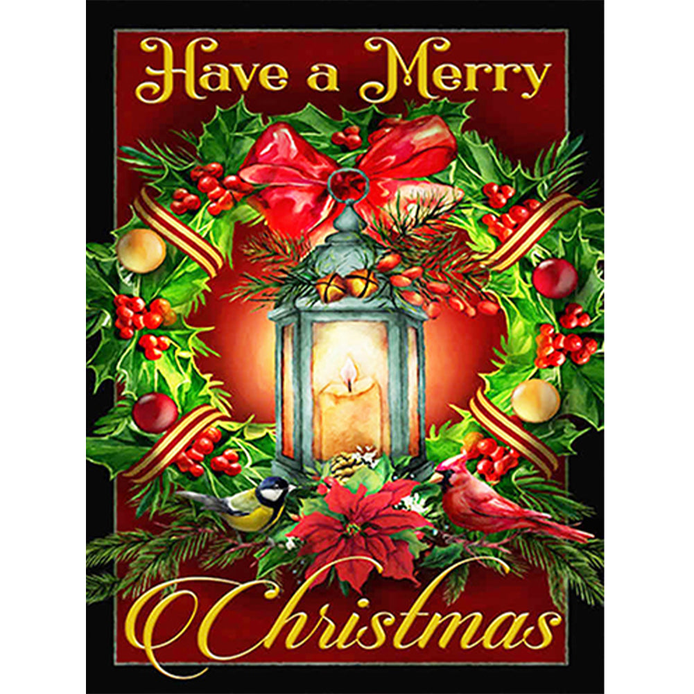 Christmas Wreath 30*40CM(Canvas) Full Round Drill Diamond Painting
