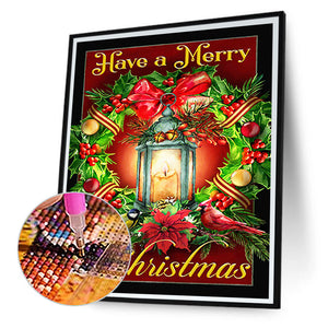 Christmas Wreath 30*40CM(Canvas) Full Round Drill Diamond Painting