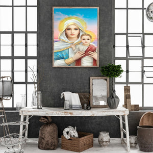Mary And Jesus 30*40CM(Canvas) Full Round Drill Diamond Painting