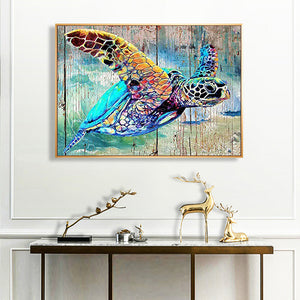 Sea Turtle 50*40CM(Canvas) Full Round Drill Diamond Painting