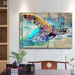 Sea Turtle 50*40CM(Canvas) Full Round Drill Diamond Painting