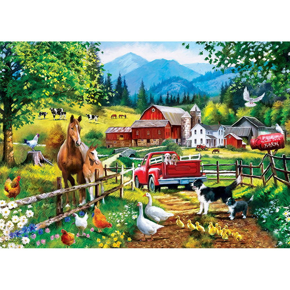 Farm Animals 50*40CM(Canvas) Full Round Drill Diamond Painting