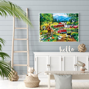 Farm Animals 50*40CM(Canvas) Full Round Drill Diamond Painting