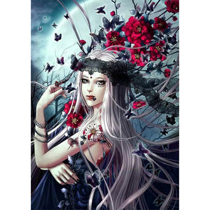 Illustrated Girl 40*50CM(Canvas) Full Round Drill Diamond Painting