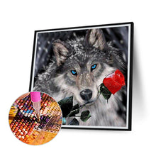Load image into Gallery viewer, Wolf Biting A Rose 30*30CM(Canvas) Full Square Drill Diamond Painting
