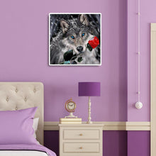 Load image into Gallery viewer, Wolf Biting A Rose 30*30CM(Canvas) Full Square Drill Diamond Painting
