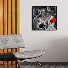 Load image into Gallery viewer, Wolf Biting A Rose 30*30CM(Canvas) Full Square Drill Diamond Painting
