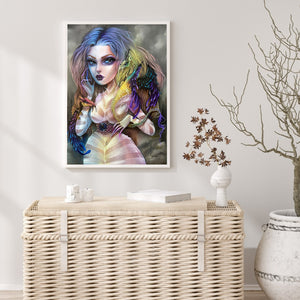 Witch Doll And Pterosaur 30*40CM(Canvas) Full Round Drill Diamond Painting