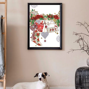 Christmas Atmosphere 30*40CM(Canvas) Partial Special Shaped Drill Diamond Painting