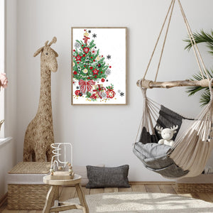 Christmas Atmosphere 30*40CM(Canvas) Partial Special Shaped Drill Diamond Painting