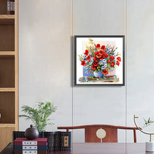 Load image into Gallery viewer, Poppy Vase 40*40CM(Canvas) Full Round Drill Diamond Painting
