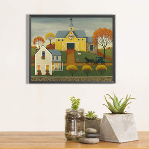 House In The Rice Field 50*40CM(Canvas) Full Round Drill Diamond Painting