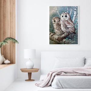 Owl 40*50CM(Canvas) Full Round Drill Diamond Painting