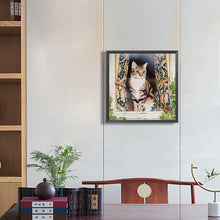 Load image into Gallery viewer, Kenyan Cat In The Window 40*40CM(Canvas) Full Round Drill Diamond Painting

