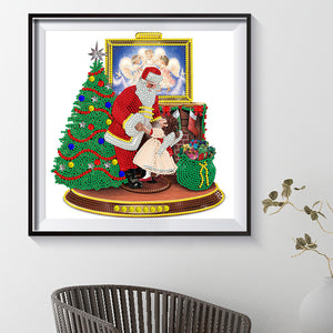 Christmas Santa Claus 30*30CM(Canvas) Partial Special Shaped Drill Diamond Painting