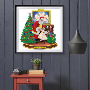 Christmas Santa Claus 30*30CM(Canvas) Partial Special Shaped Drill Diamond Painting