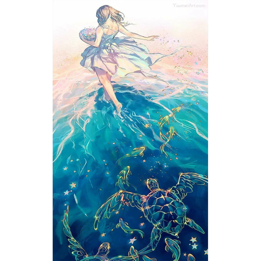Clear Lake 30*70CM(Canvas) Full Round Drill Diamond Painting