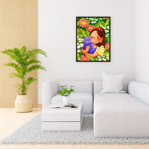 Cartoon Girl 30*40CM(Canvas) Full Round Drill Diamond Painting