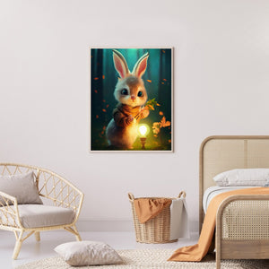 Cute Bunny 30*40CM(Canvas) Full Round Drill Diamond Painting