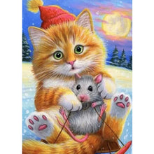 Load image into Gallery viewer, Little Mouse And Cat 30*40CM(Canvas) Full Round Drill Diamond Painting
