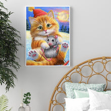Load image into Gallery viewer, Little Mouse And Cat 30*40CM(Canvas) Full Round Drill Diamond Painting
